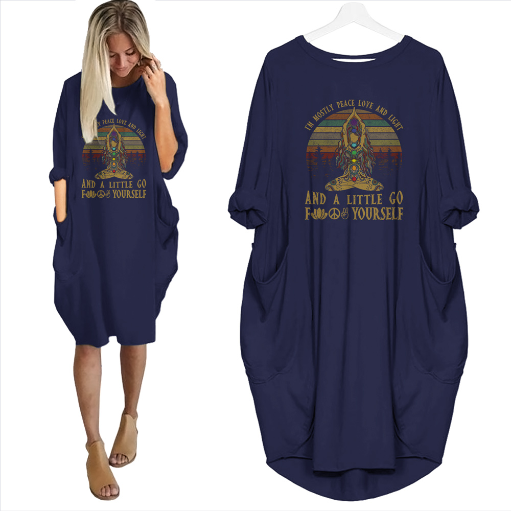 I'm Mostly Peace Love And Light Limited Edition Pocket Dress Hippie Clothes