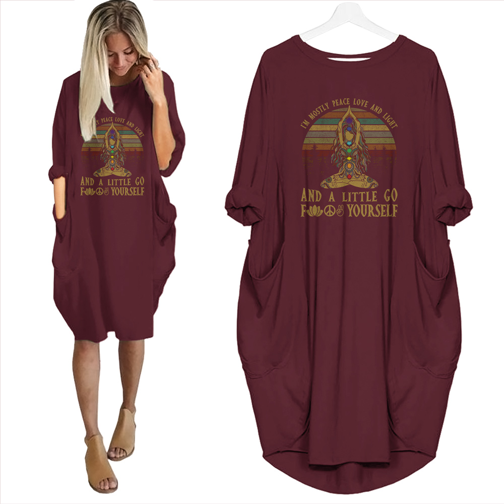 I'm Mostly Peace Love And Light Limited Edition Pocket Dress Hippie Clothes
