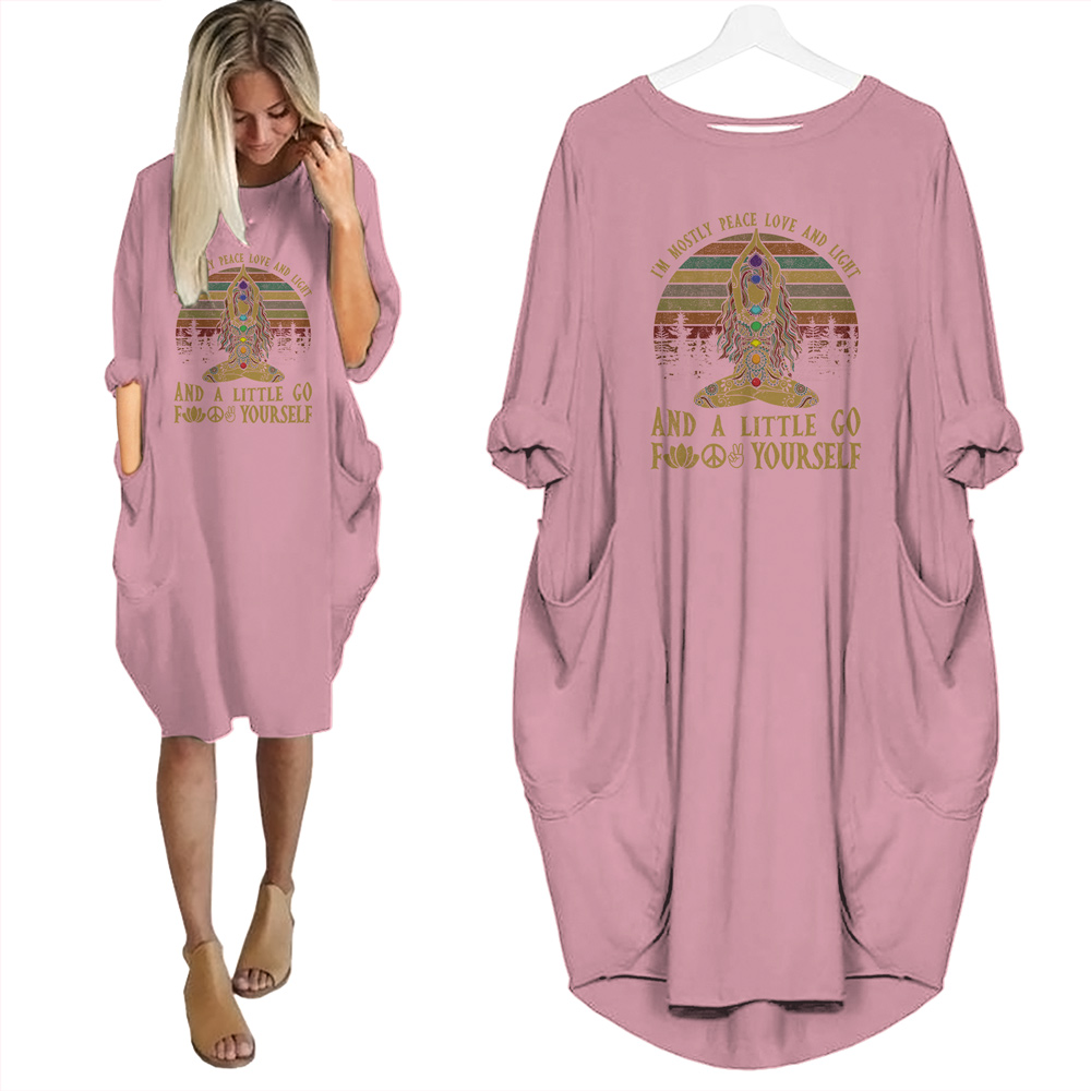 I'm Mostly Peace Love And Light Limited Edition Pocket Dress Hippie Clothes