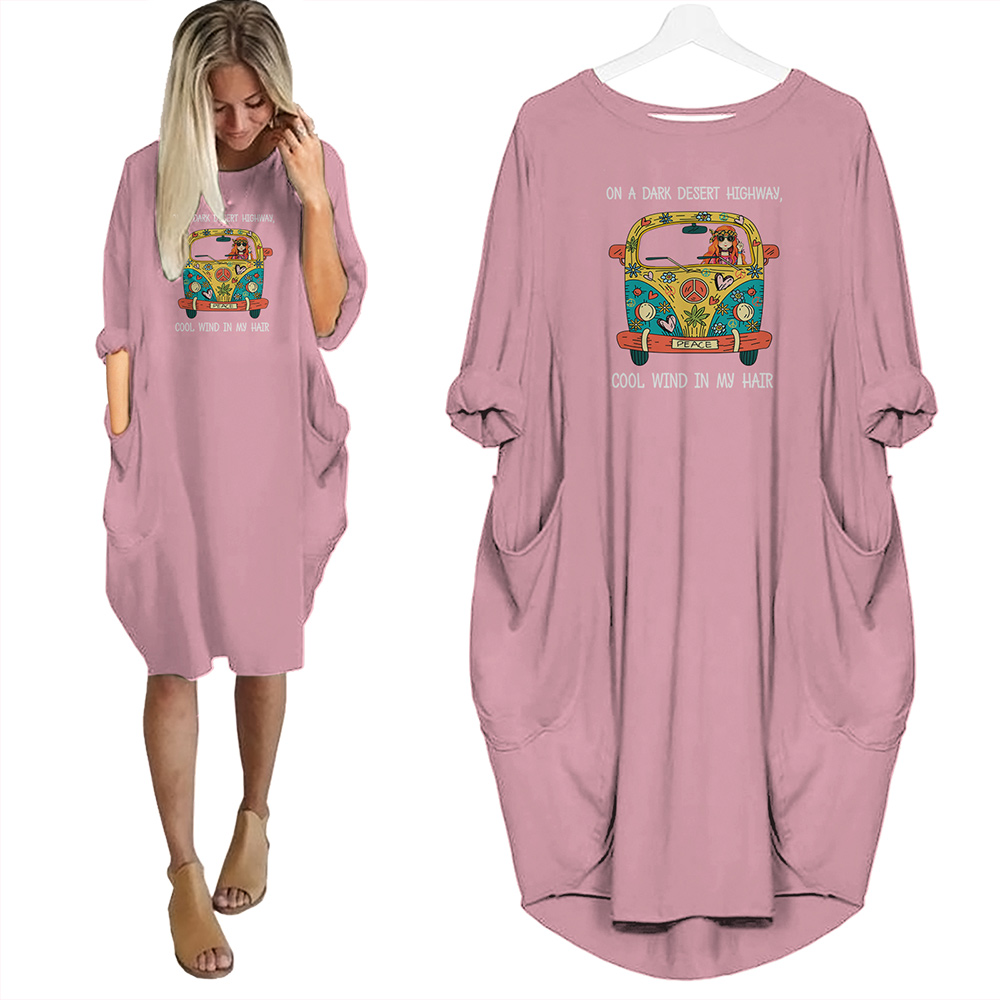 On A Dark Desert Highway Pocket Dress Hippie Clothes