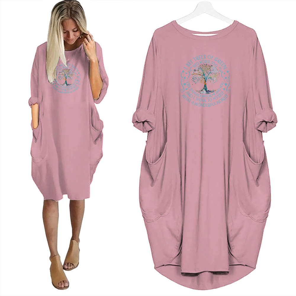 I See Trees Of Green Red Roses Too Pocket Dress Hippie Clothes