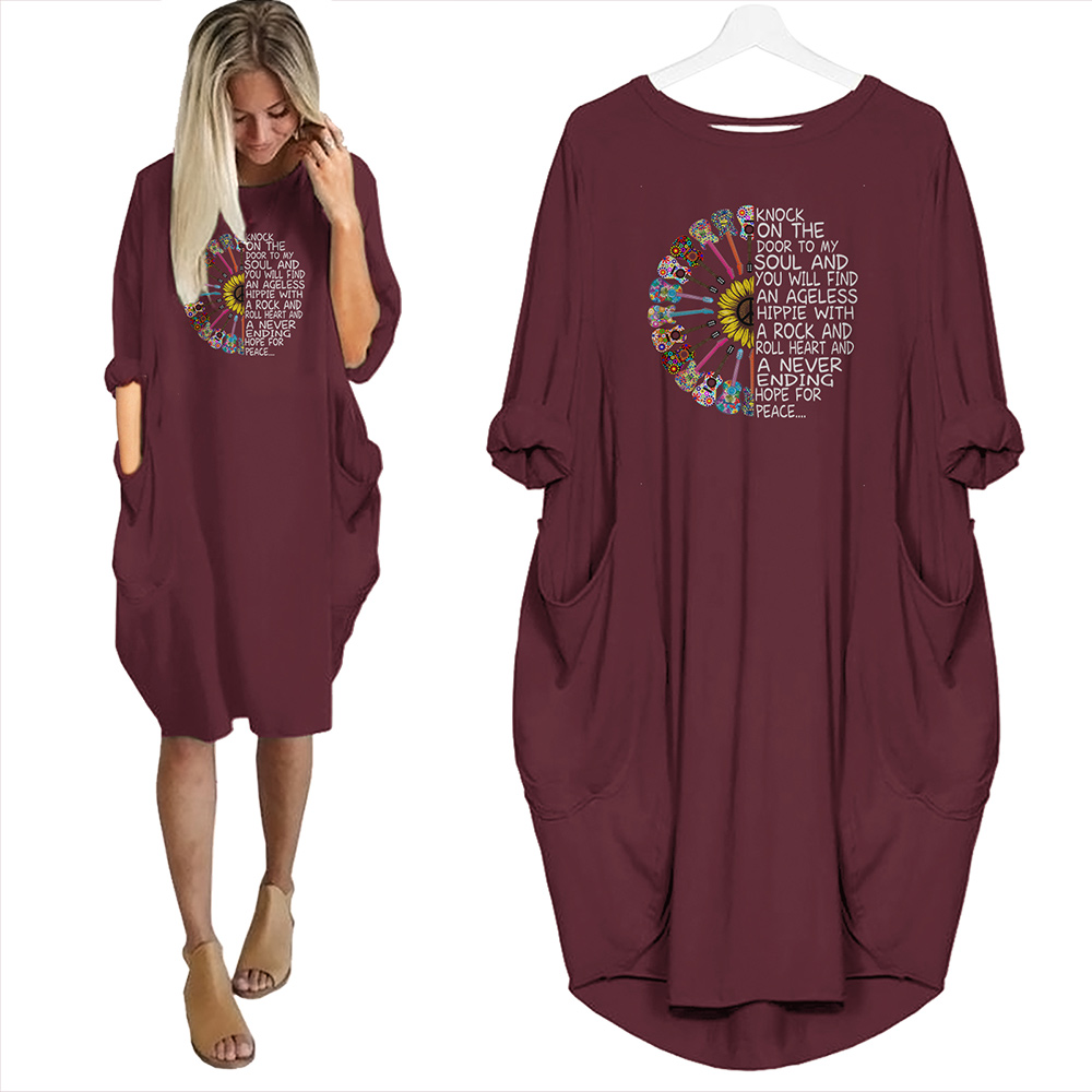Knock On The Door To My Soul And You Will Find An Ageless Hippie Limited Edition Pocket Dress Hippie Clothes