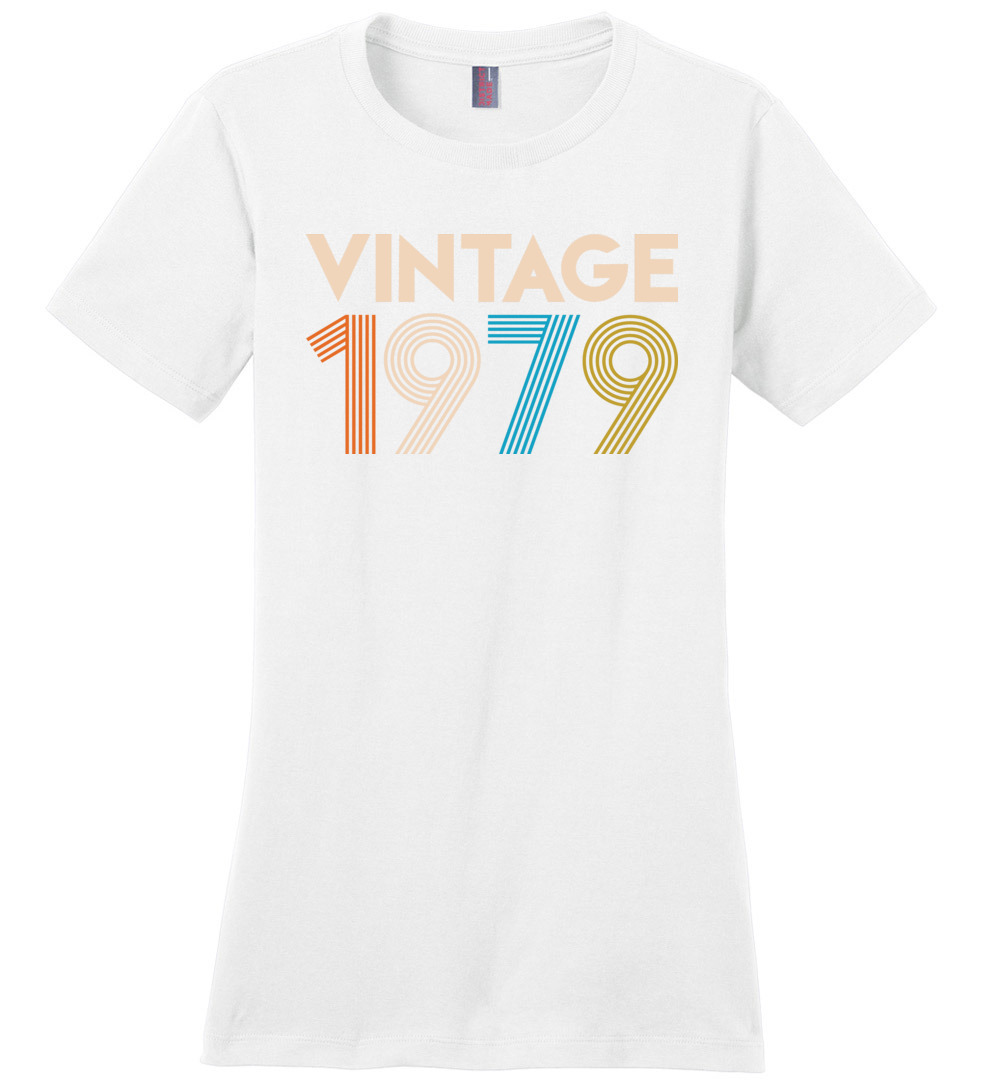Birthday Shirt Gift Ideas For Women Vintage 1979 Black