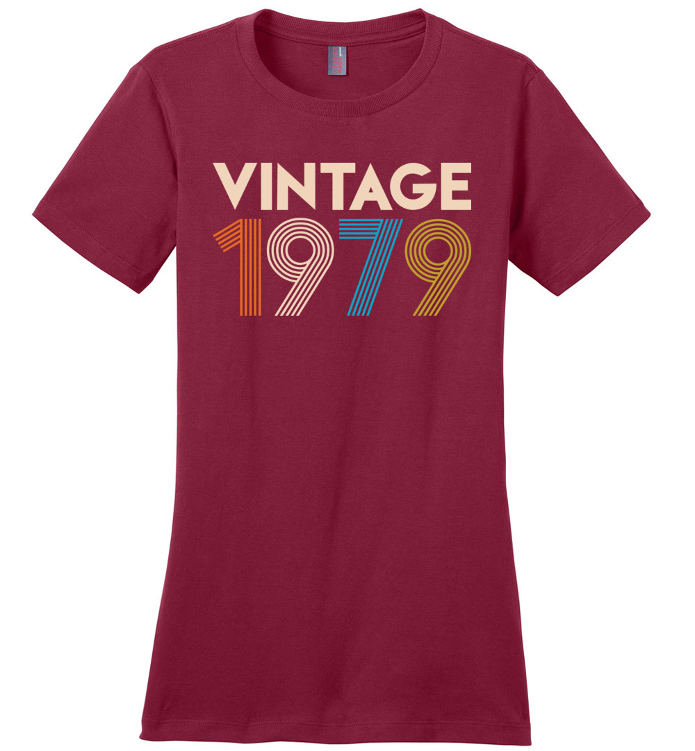 Birthday Shirt Gift Ideas For Women Vintage 1979 Black