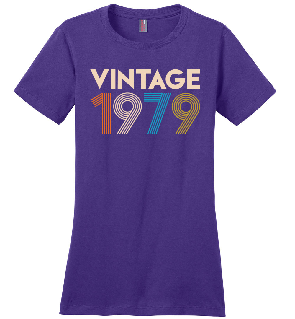 Birthday Shirt Gift Ideas For Women Vintage 1979 Black