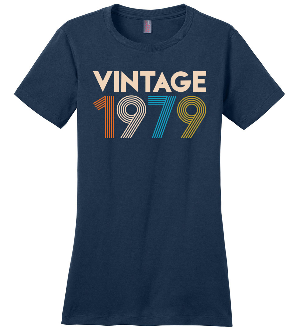 Birthday Shirt Gift Ideas For Women Vintage 1979 Black