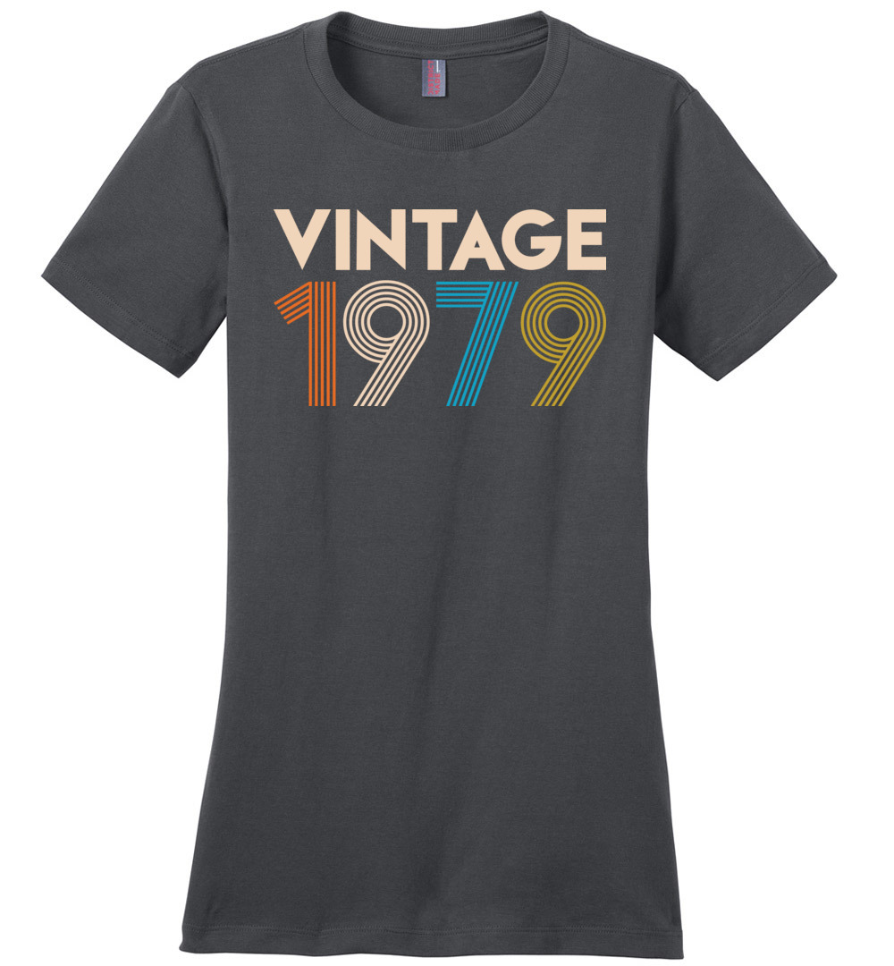 Birthday Shirt Gift Ideas For Women Vintage 1979 Black - alternate