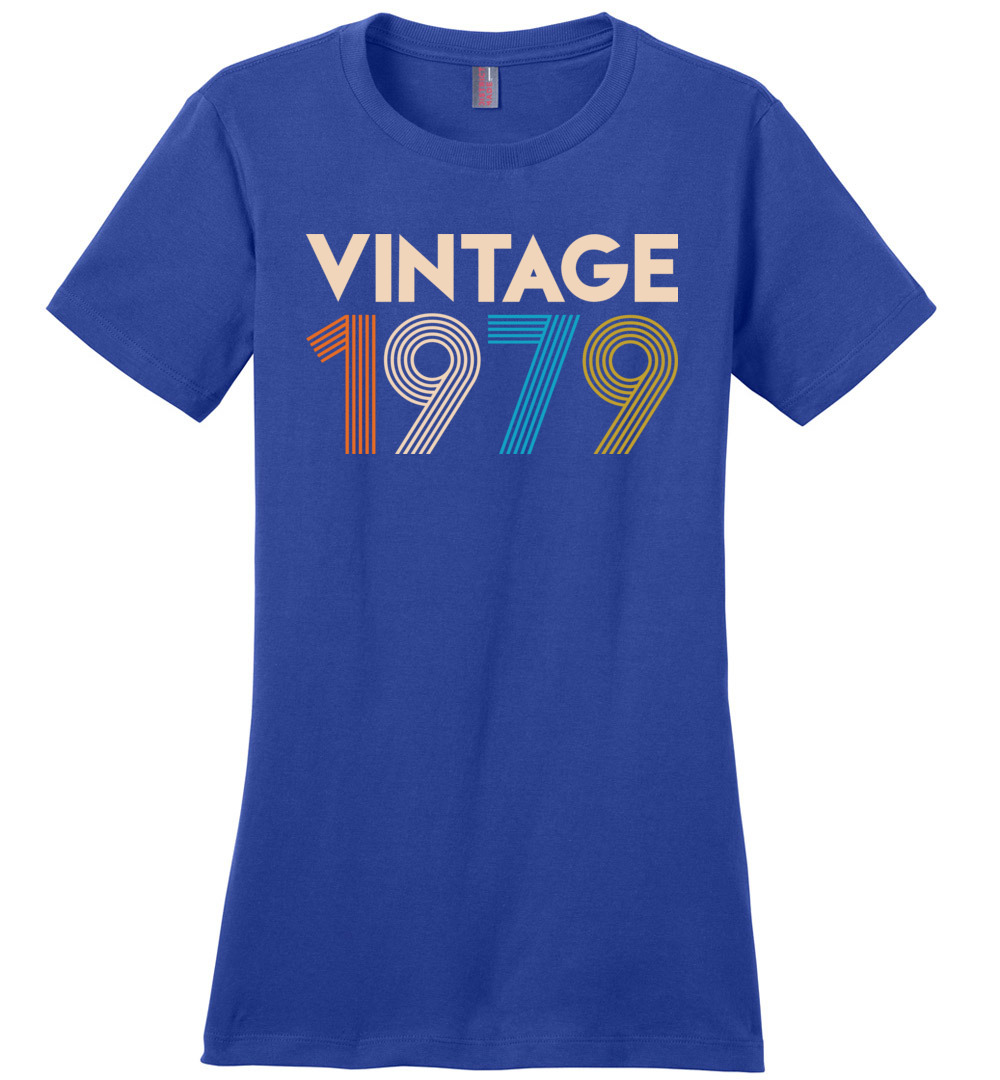 Birthday Shirt Gift Ideas For Women Vintage 1979 Black