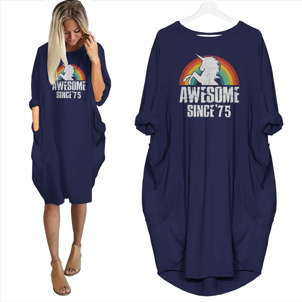 Birthday Outfits Unicorn Awesome Vintage 1975 Limited Edition Pocket Dress