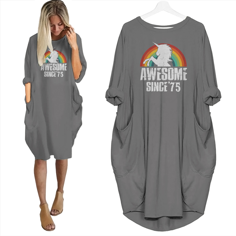 Birthday Outfits Unicorn Awesome Vintage 1975 Limited Edition Pocket Dress